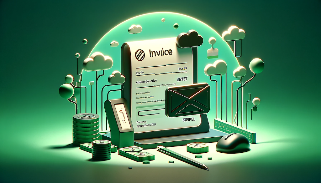 Abstract image of an invoice being sent via email.